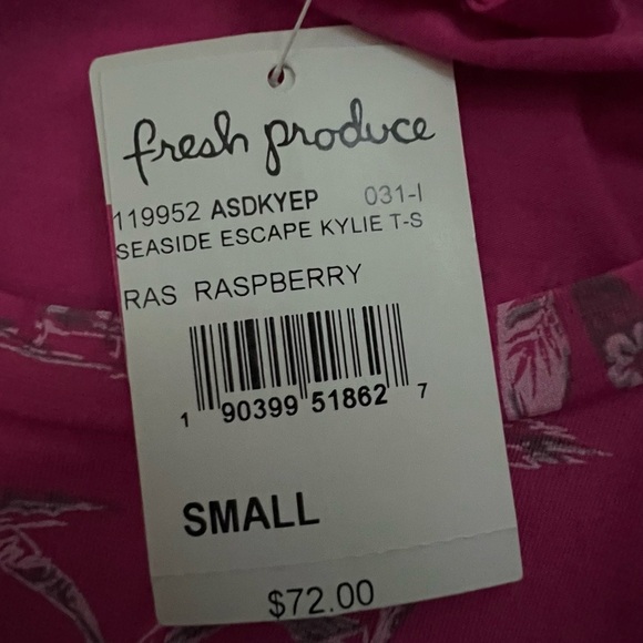 New FRESH PRODUCE Small Pink $72 SEASIDE Escape KYLIE Tee Dress Tropical Print - Picture 16 of 16